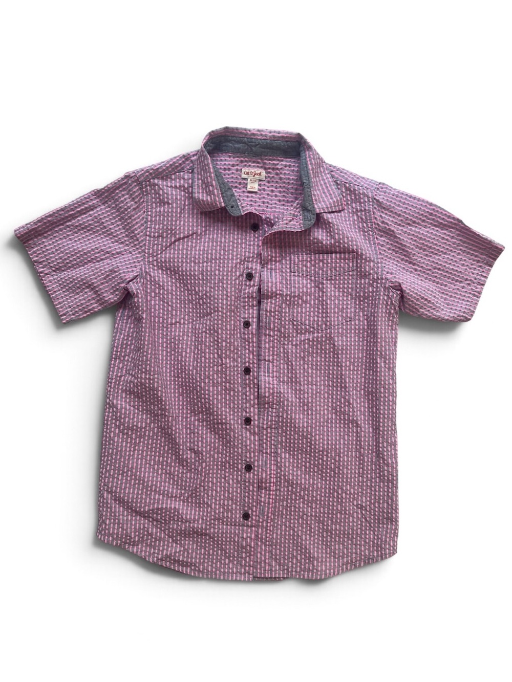 Cat & Jack Short-Sleeve Pink Patterned Shirt